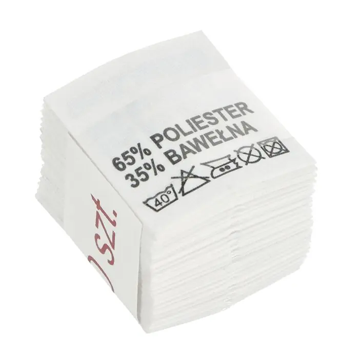 Wszywki surowcowo-ostrzegawcze 65% POLIESTER 35% BAWEŁNA 40° 20 x 22mm