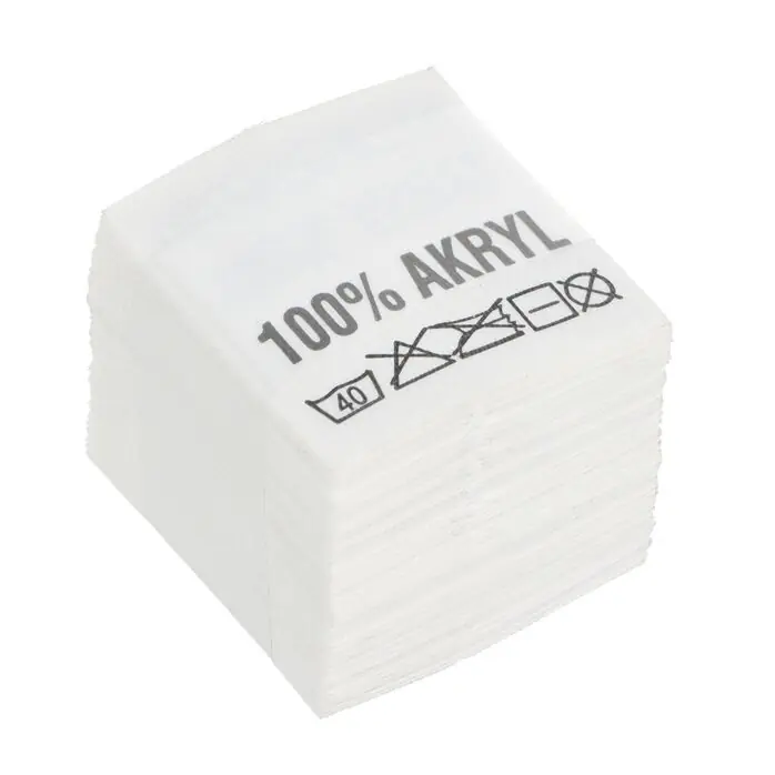 Wszywki surowcowo-ostrzegawcze 100% AKRYL 40° 20 x 22mm