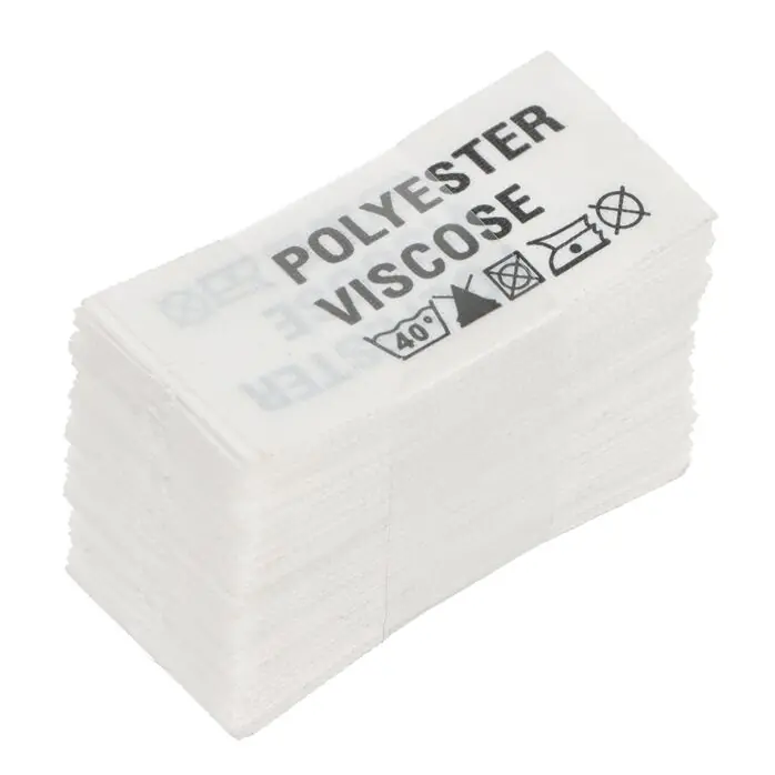Wszywki surowcowo-ostrzegawcze POLYESTER VISCOSE 40° 32 x 15mm
