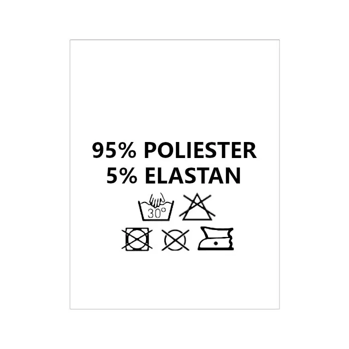 Wszywki surowcowo-ostrzegawcze 95% POLIESTER 5% ELASTAN 30° 20 x 28mm