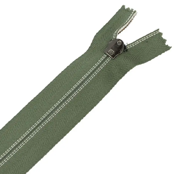 Zamek błyskawiczny #5 nierozdzielczy ozdobny 12cm kolor zielony khaki