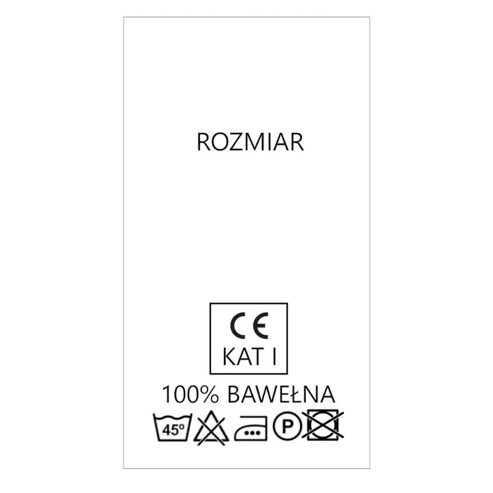 Wszywki surowcowo-ostrzegawcze rozmiar dowolny 100% BAWEŁNA 45° CE duże