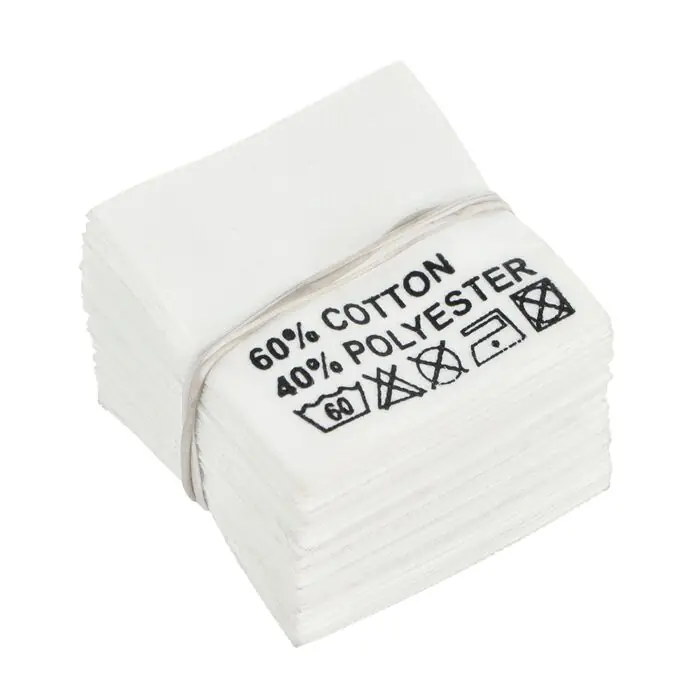 Wszywki surowcowo-ostrzegawcze 60% COTTON 40% POLYESTER 60°