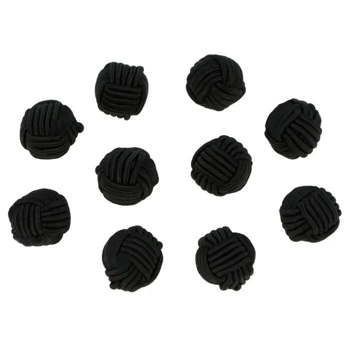 Guziki sutaszowe 12 mm – kolor czarny (opak. 10 kompletów)