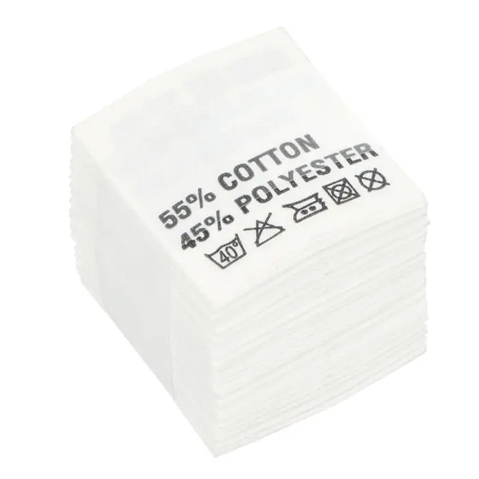 Wszywki surowcowo-ostrzegawcze 55% COTTON 45% POLYESTER 40° 20 x 22mm