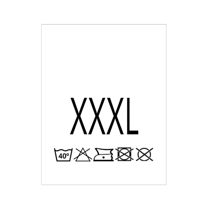 Wszywki przepis prania rozmiar XXXL Pranie 40° 20 x 22mm