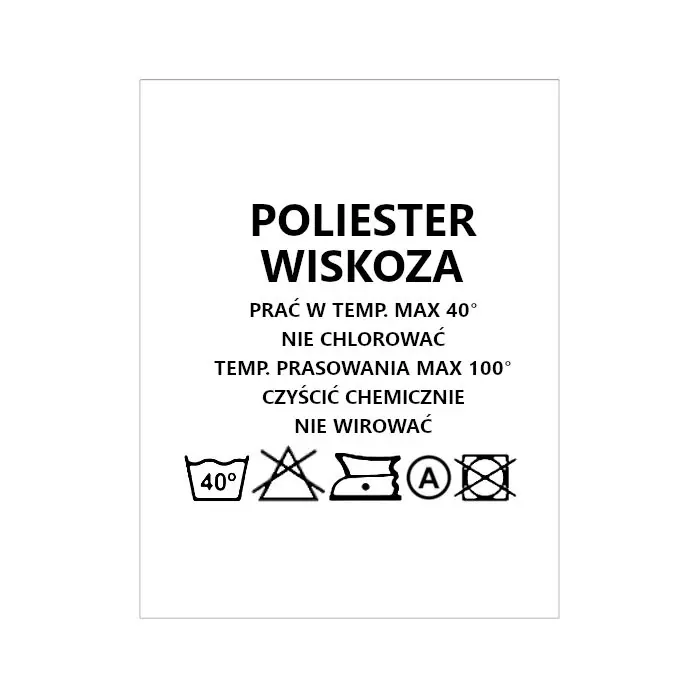 Wszywki surowcowo-ostrzegawcze POLIESTER WISKOZA 40° 20 x 28mm