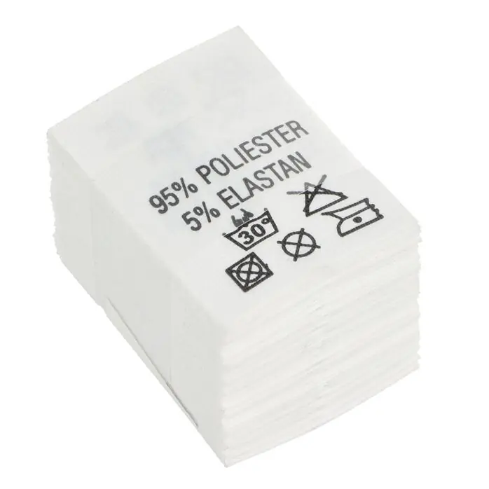 Wszywki surowcowo-ostrzegawcze 95% POLIESTER 5% ELASTAN 30° 20 x 28mm