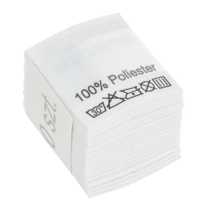 Wszywki surowcowo-ostrzegawcze 100% Poliester 30° 20 x 22mm
