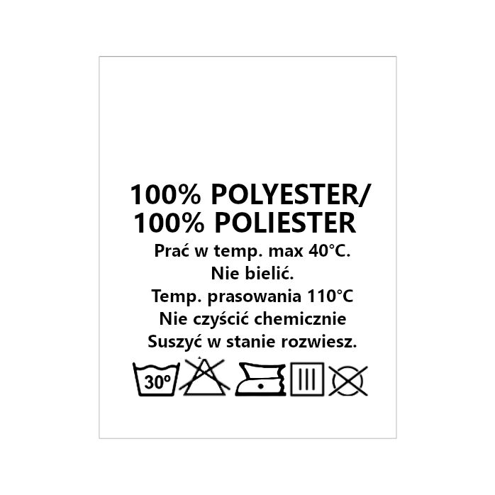 Wszywki surowcowo-ostrzegawcze 100% POLYESTER 100% POLIESTER 30° 20 x 28mm