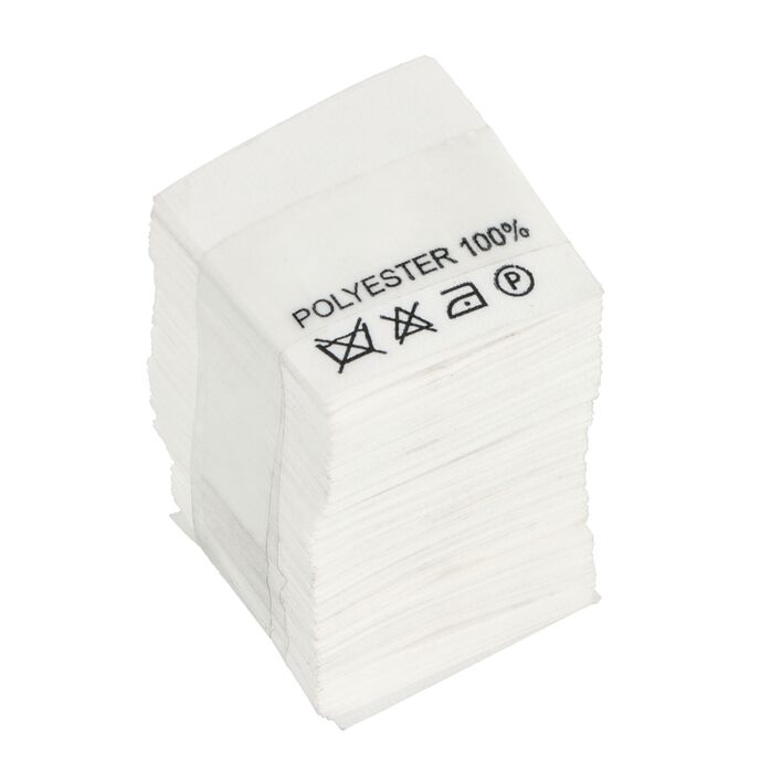 Wszywki surowcowo-ostrzegawcze POLYESTER 100% nie prać 25 x 26mm