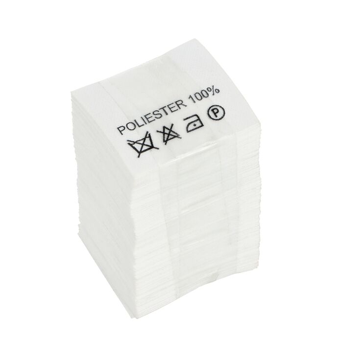 Wszywki surowcowo-ostrzegawcze POLIESTER 100% nie prać 25 x 22mm