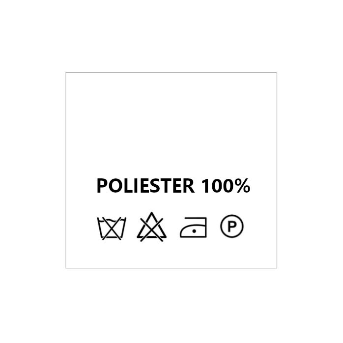Wszywki surowcowo-ostrzegawcze POLIESTER 100% nie prać 25 x 22mm