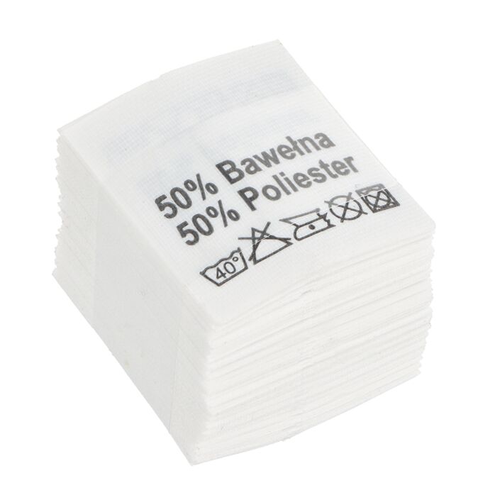 Wszywki surowcowo-ostrzegawcze 50% Bawełna 50% Poliester 40° 20 x 22mm