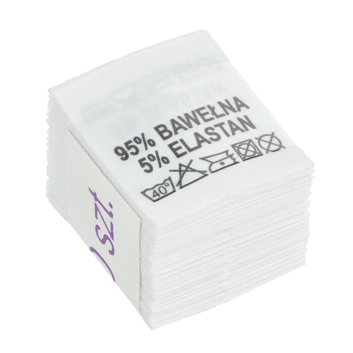 Wszywki surowcowo-ostrzegawcze 95% BAWEŁNA 5% ELASTAN 40° 20 x 22mm
