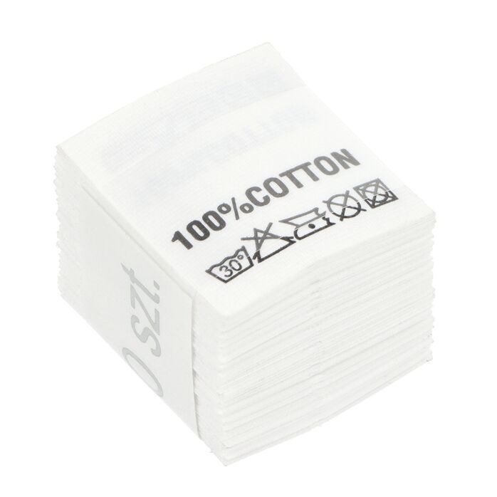 Wszywki surowcowo-ostrzegawcze 100% COTTON 30°20 x 22mm