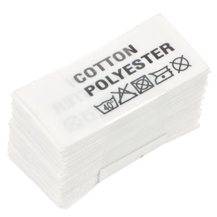Wszywki surowcowo-ostrzegawcze COTTON POLYESTER 40° 32 x 15mm