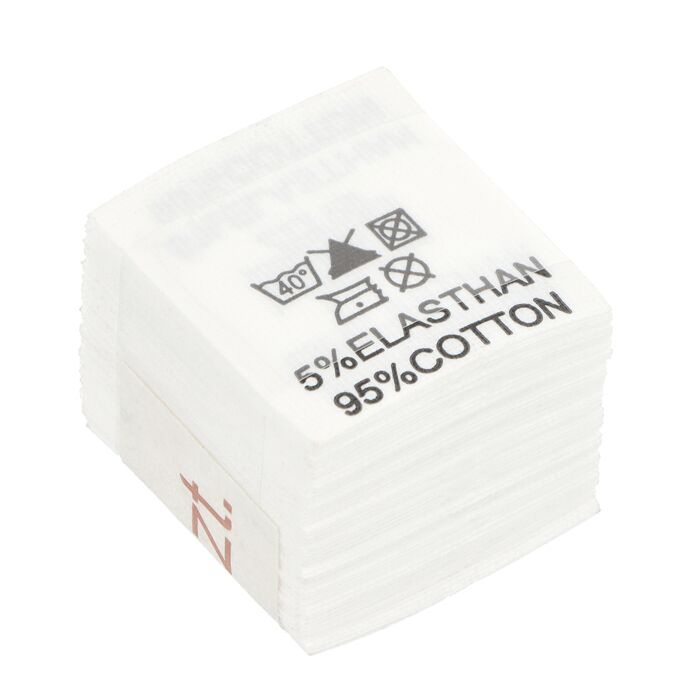 Wszywki surowcowo-ostrzegawcze 5% ELASTHAN 95% COTTON 40° 20 x 22mm