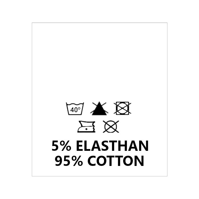 Wszywki surowcowo-ostrzegawcze 5% ELASTHAN 95% COTTON 40° 20 x 22mm