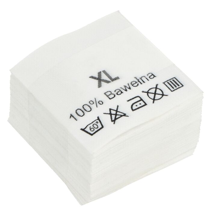 Wszywki surowcowo-ostrzegawcze rozmiar XL 100% Bawełna 60°