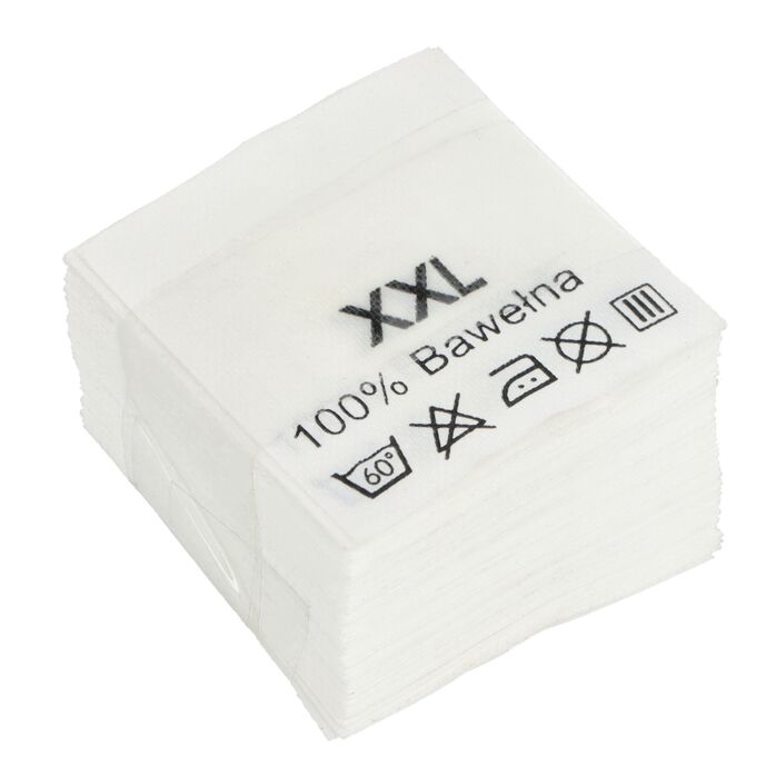 Wszywki surowcowo-ostrzegawcze rozmiar XXL 100% Bawełna 60°