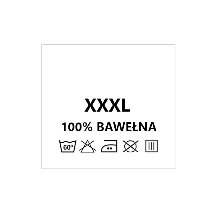 Wszywki surowcowo-ostrzegawcze rozmiar XXXL 100% Bawełna 60°