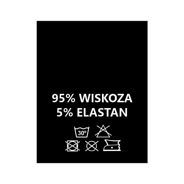 Wszywki surowcowo-ostrzegawcze 95% WISKOZA 5% ELASTAN 30° czarne 20 x 28mm