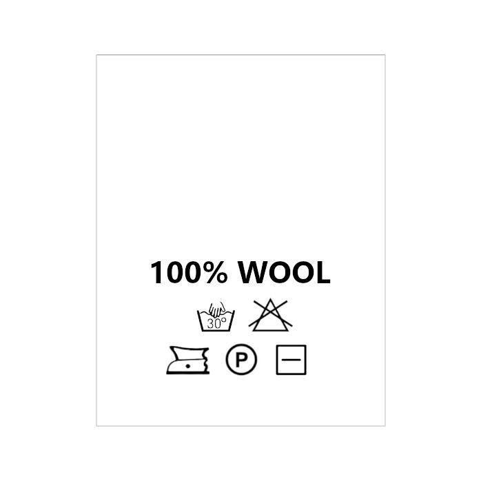 Wszywki surowcowo-ostrzegawcze 100% WOOL 30° prać ręcznie 20 x 22mm