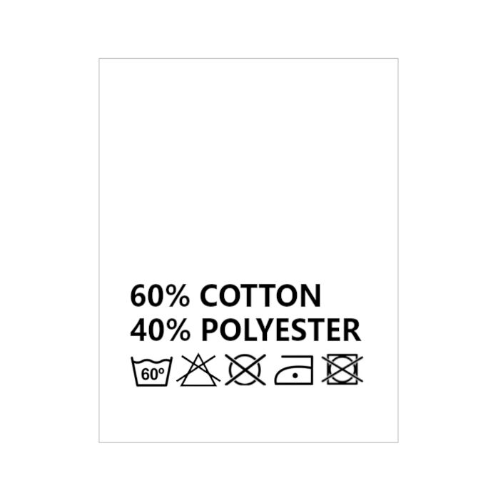 Wszywki surowcowo-ostrzegawcze 60% COTTON 40% POLYESTER 60°