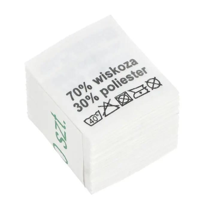 Wszywki surowcowo-ostrzegawcze 70% wiskoza 30% poliester 40° 20 x 22mm