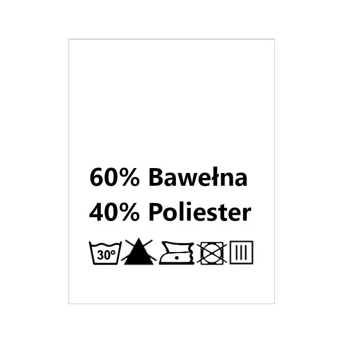 Wszywki surowcowo-ostrzegawcze 60% Bawełna 40% Poliester 30° 20 x 22mm