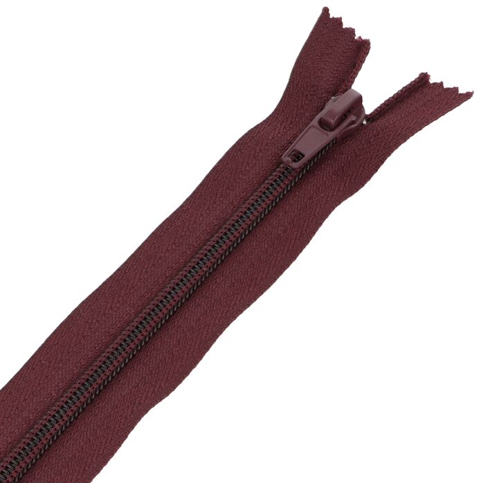 Zamek błyskawiczny #5 nierozdzielczy 18cm kolor bordowy