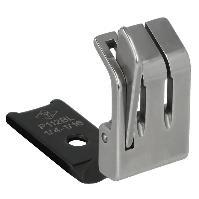 Stopka krawędziowa P112BL 1/4"x1/16" (S570S) z liniałem lewym 1mm, rozstaw igieł 6,4mm stebnówka dwuiglowa